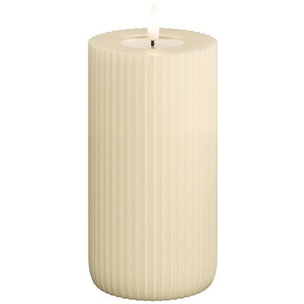 Deluxe Homeart LED RibbelKaars D8xH15cm-Cream