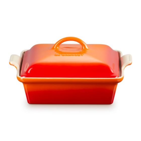 Le Creuset Heritage Ovenschaal met deksel Oranjerood 23cm Le Creuset Heritage Ovenschaal met deksel-Oranjerood-23cm