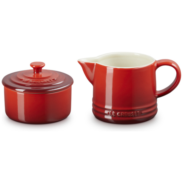 Le Creuset Melk-en Suikerset Signature-Kersenrood