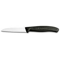 Victorinox Groente-Schilmesje Swiss Classic-Gekarteld-Zwart-8cm
