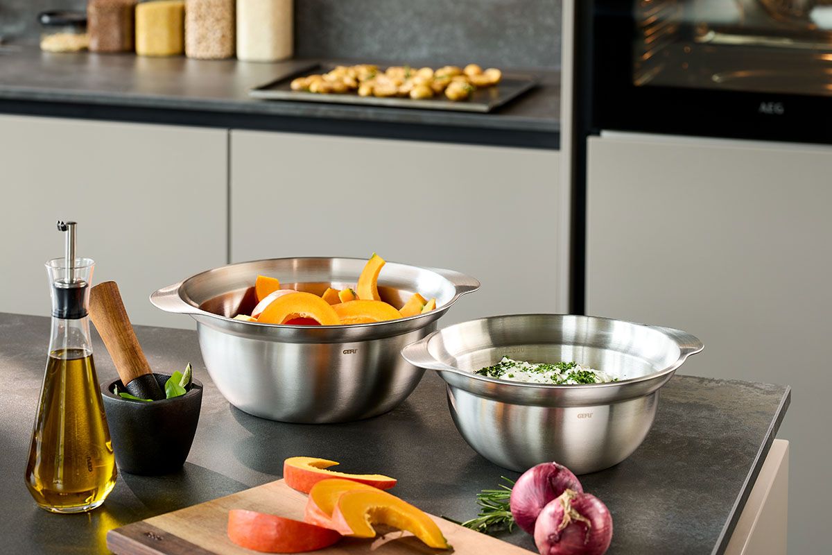 28133 28134 gefu edelstahlschuessel premio ambiente Gefu Mengkom Premio RVS-27cm - Afbeelding 3