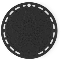 Le Creuset Onderzetter Bloemmotief-Ebbenzwart