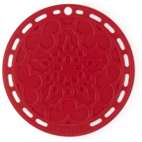Le Creuset Onderzetter Bloemmotief-Kersenrood