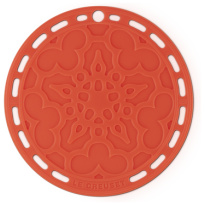 Le Creuset Onderzetter Bloemmotief-Oranjerood